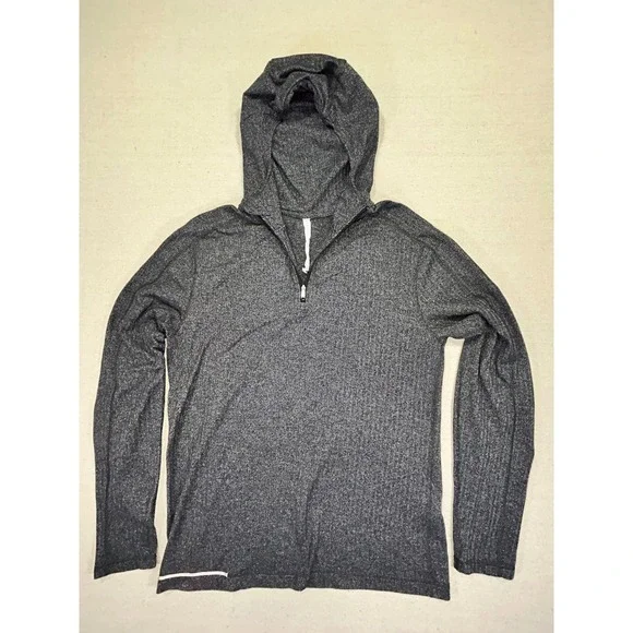 Lululemon Men's Medium Hoodie 1/4 Zip Grey Athleisure‎ Wear Outdoor - Picture 5 of 8